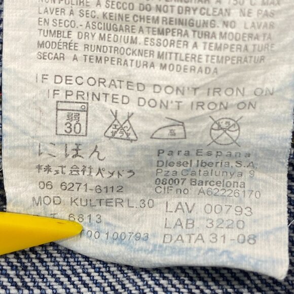 Vintage Diesel Industry Baggy Jeans 33 Blue Denim All Day Comfort Distressed Hem - Picture 8 of 14